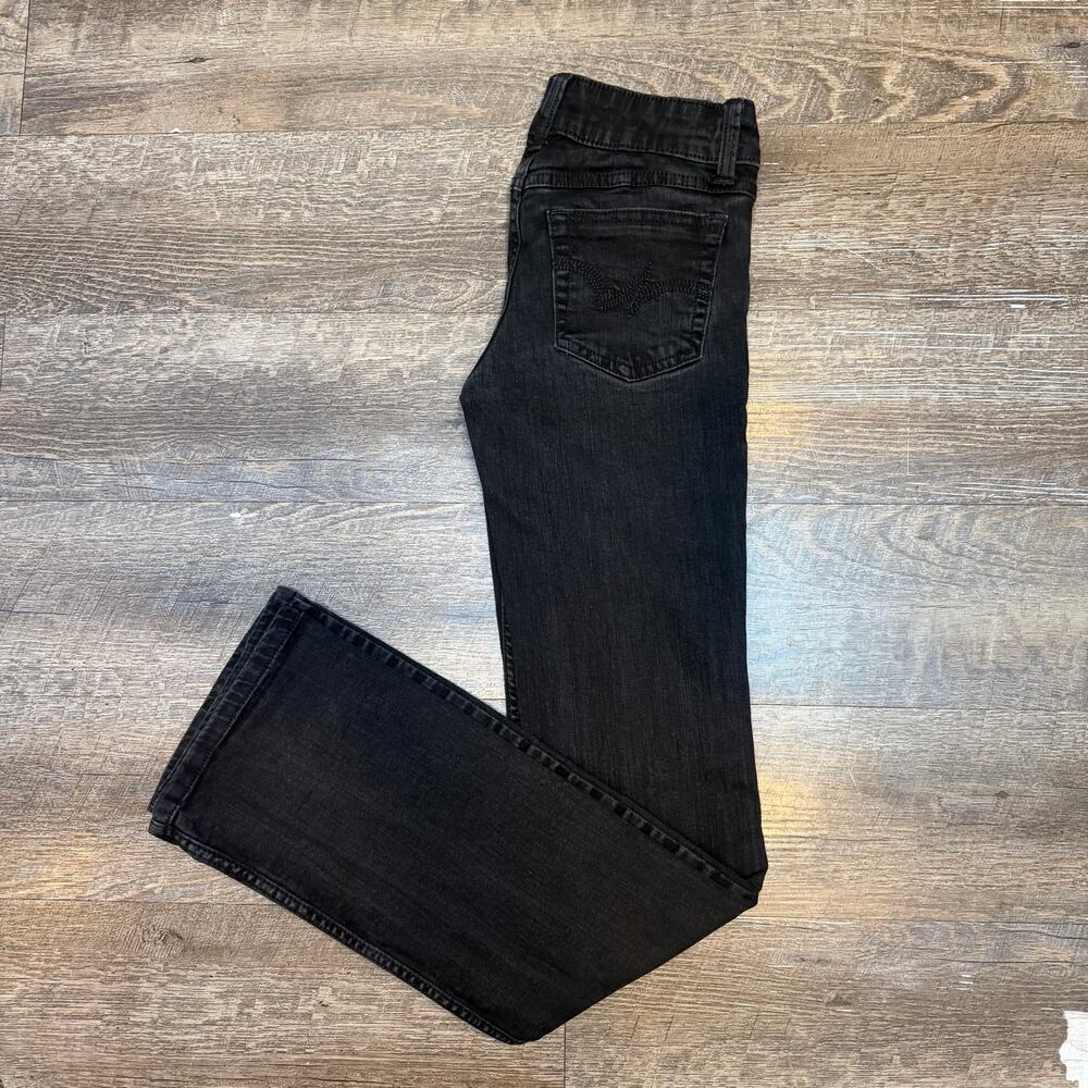 Wrangler Bootcut Jeans Womens 0x34 Black Stretch Denim Low Mid Rise